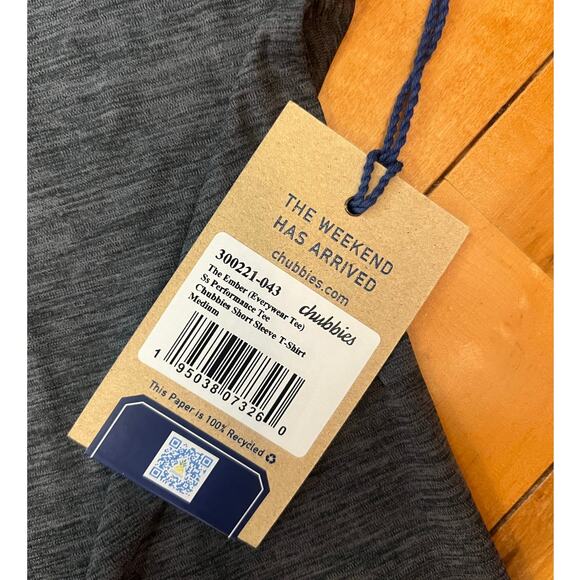 Chubbies The Rydell Everywear Tee Heathered Blue Size Large NWT - Picture 3 of 5